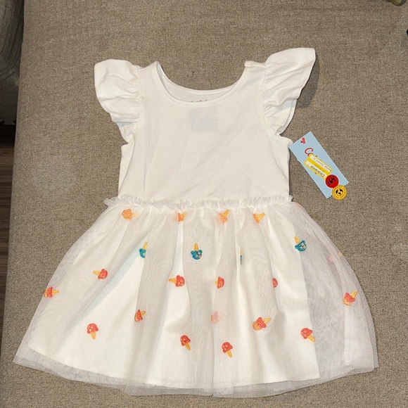 Cat & Jack Other - Cat & Jack White Dress with Colorful Accents